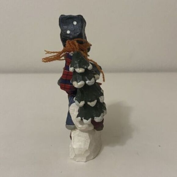 Kurt Adler Santa's World Snowtown Holiday Snowman Figurine with Noel Sign J8898 - Picture 6 of 10